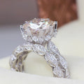 Sparkling Rhinestone Round Engagement Ring Set For Women European Style Hand Jewelry view 1