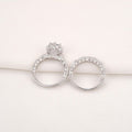 Sparkling Rhinestone Round Engagement Ring Set For Women European Style Hand Jewelry view 5