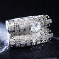 Luxury Full Zircon Micro Pave Couple Rings For Women, Statement Ball And Cocktail Party Jewelry view 4