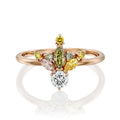 Gradient Multicolor Zircon Ring For Women Creative Green Forest Series Fashion Accessory view 1