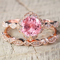 Rose Gold Plated Square Stackable Engagement Ring For Women With Micro Pave Zircon view 2