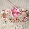 Rose Gold Plated Square Stackable Engagement Ring For Women With Micro Pave Zircon view 4