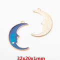 Gold Zinc Alloy Moon Star Charm Pendant for DIY Necklace Bracelet Jewelry Making view 3
