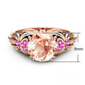 Fashion Yellow Zircon Pink Diamond Ring For Women Copper Rose Gold Plated Versatile Jewelry view 4