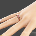 Fashion Yellow Zircon Pink Diamond Ring For Women Copper Rose Gold Plated Versatile Jewelry view 3