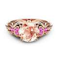 Fashion Yellow Zircon Pink Diamond Ring For Women Copper Rose Gold Plated Versatile Jewelry view 1