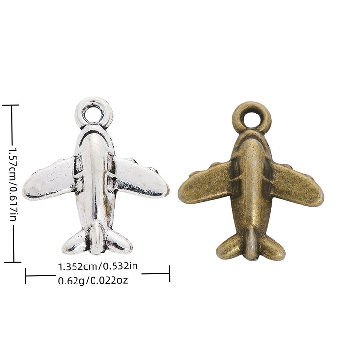 Zinc Alloy Airplane Charm Pendant No.057429 for DIY Necklace Bracelet Jewelry Making