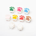 Bright Silver Enamel Footprint Large Hole Beads For DIY Bracelet Necklace Jewelry view 3