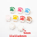 Bright Silver Enamel Footprint Large Hole Beads For DIY Bracelet Necklace Jewelry view 1