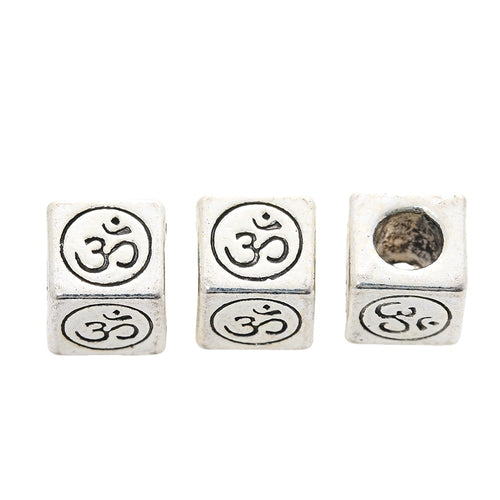 DIY Vintage Alloy Yoga Square Large Hole Bead For Bracelet And Necklace Jewelry Making