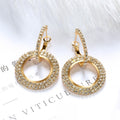 Fashion Long Rhinestone Geometric Round Hoop Stud Earrings For Women With Creative Dangle Design view 1