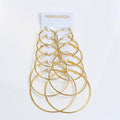 European Fashion Gold Alloy Multi Size Round Hoop Studs Set Geometric Elegant Women Earrings view 1