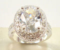 Elegant Women's Red Corundum Ring With Oversized Cubic Zirconia For Party Banquet Jewelry view 3