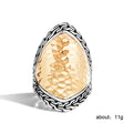 Vintage Statement Textured Enamel Ring Unisex European American Fashion Finger Jewelry view 5