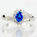 Creative Royal Blue Zircon Women Ring European Fashion Cross Border Jewelry Accessory view 5