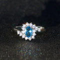 Creative Royal Blue Zircon Women Ring European Fashion Cross Border Jewelry Accessory view 3