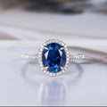 Royal Blue Round Multi Stone Women's Zircon Ring, New Cross Border Fashion Jewelry Accessory view 2