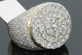 European American 18K Gold Plated Two Tone Men's Ring Full Zircon Micro Pave Finger Ring view 2