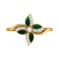 Simple Enamel Flower Ring For Women With Micro Pave Zircon Fresh Fashion Hand Jewelry view 1
