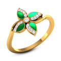 Simple Enamel Flower Ring For Women With Micro Pave Zircon Fresh Fashion Hand Jewelry view 3