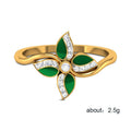 Simple Enamel Flower Ring For Women With Micro Pave Zircon Fresh Fashion Hand Jewelry view 5