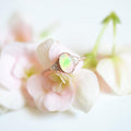 Minimalist Opal Rose Gold Plated Gemstone Couple Rings Wedding Birthday Gift Jewelry view 4