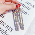 Alloy Silver Needle Full Rhinestone Rectangle Drop Earrings Geometric Korean Statement Style view 3