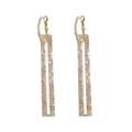 Alloy Silver Needle Full Rhinestone Rectangle Drop Earrings Geometric Korean Statement Style view 5