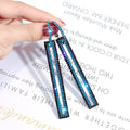 Alloy Silver Needle Full Rhinestone Rectangle Drop Earrings Geometric Korean Statement Style view 4