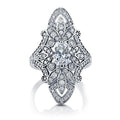 Luxury Ethnic Style Floral Zircon Ring For Women, Exotic Fashion Accessory Jewelry view 1