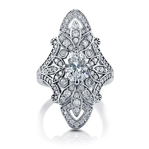 Luxury Ethnic Style Floral Zircon Ring For Women, Exotic Fashion Accessory Jewelry