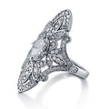 Luxury Ethnic Style Floral Zircon Ring For Women, Exotic Fashion Accessory Jewelry view 2