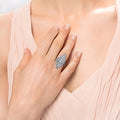 Luxury Ethnic Style Floral Zircon Ring For Women, Exotic Fashion Accessory Jewelry view 4