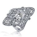 Luxury Ethnic Style Floral Zircon Ring For Women, Exotic Fashion Accessory Jewelry view 5