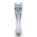 New European American Blue Sapphire Engagement Ring For Women With Creative Couple Zircon Band view 3