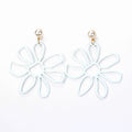 Korean Minimalist White Geometric Petal Long Stud Earrings For Women Fashion Jewelry view 5