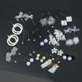 Korean Minimalist White Geometric Petal Long Stud Earrings For Women Fashion Jewelry view 2