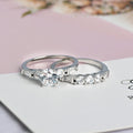 Sparkling Zircon Couple Rings For Women European American Proposal Engagement Jewelry Gift view 3