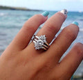 Hollow Three Layer Zircon Women Ring Fashion Versatile Finger Jewelry Accessory view 2