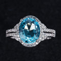 European Style Purple Cubic Zirconia Women's Engagement Ring, Fashion Proposal Jewelry view 3