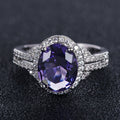 European Style Purple Cubic Zirconia Women's Engagement Ring, Fashion Proposal Jewelry view 2