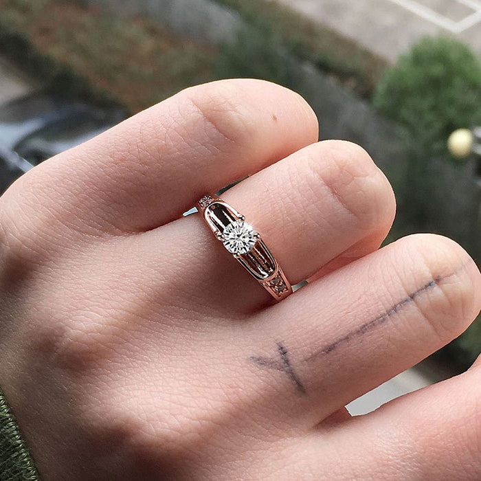 Creative Elegant Zircon Ring For Women, Fashion Versatile Statement Finger Jewelry Accessory