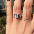 Luxury Silver Plated Copper Zircon Women's Ring, Micro Pave Fashion Jewelry Accessory view 3
