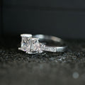 Luxury Silver Plated Copper Zircon Women's Ring, Micro Pave Fashion Jewelry Accessory view 2