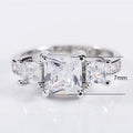 Luxury Silver Plated Copper Zircon Women's Ring, Micro Pave Fashion Jewelry Accessory view 5