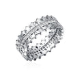 Vintage Double Row Hollow Star Zircon Copper Ring For Women, Trendy Statement Finger Jewelry view 1