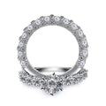 High End Full Zircon Diamond Look Copper Women's Engagement Wedding Matching Ring Set view 2