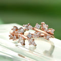 Rose Gold Copper Branch Intertwined Creative Ring With Micro Pave Zircon Jewelry Accessory view 2