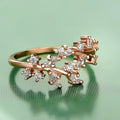 Rose Gold Copper Branch Intertwined Creative Ring With Micro Pave Zircon Jewelry Accessory view 3