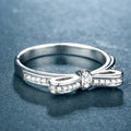 Fashion Bowknot Full Diamond Micro Pave Zircon Women Ring Copper Jewelry view 4